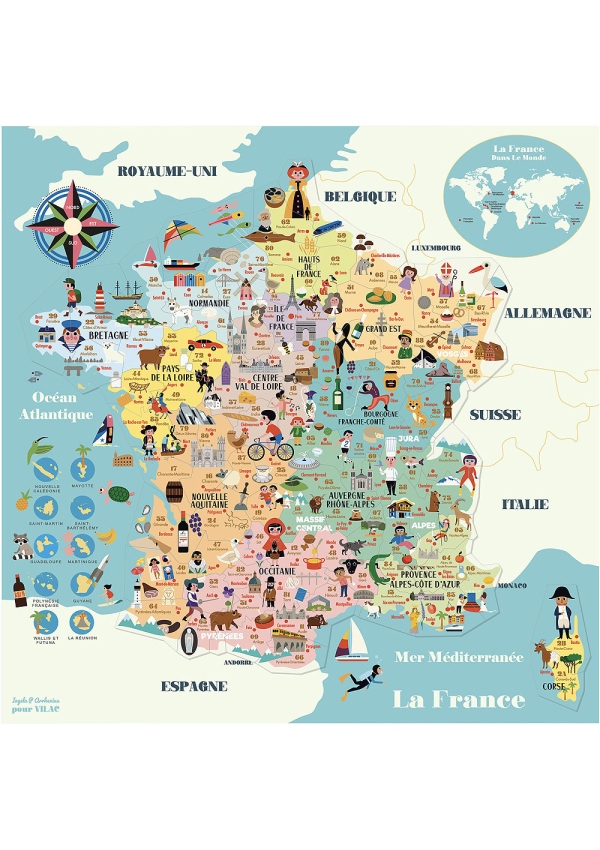 Vilac Magnetická mapa Francie