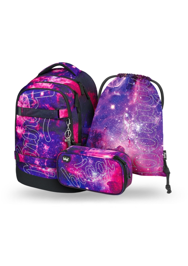 BAAGL SET 3 Skate max Galaxy: batoh, penál, sáček