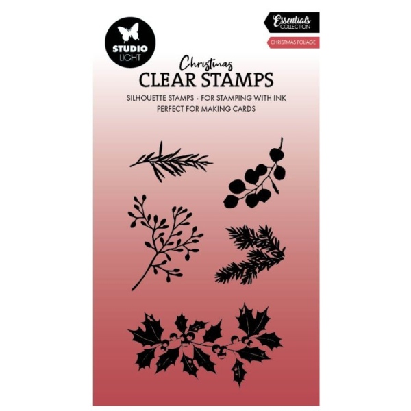 Gelová razítka Studio Light, 5 ks - Vánoční rostlinky