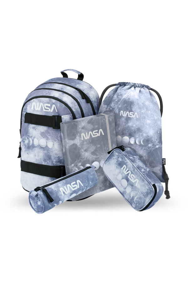 BAAGL 5 SET Skate NASA Grey: batoh, penál, pouzdro, sáček, desky