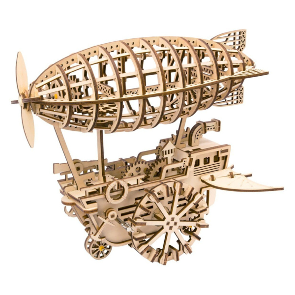 Levně RoboTime 3D dřevěné mechanické puzzle Fantastická vzducholoď