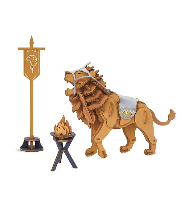 Levně RoboTime 3D Dřevěné puzzle Bojovný lev - Warior Lion