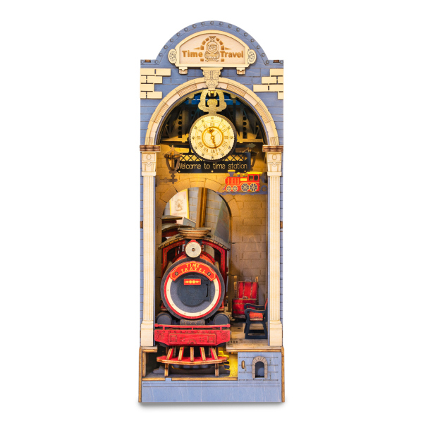 Levně RoboTime Zarážka na knihy miniatura domečku Kouzelné nádraží