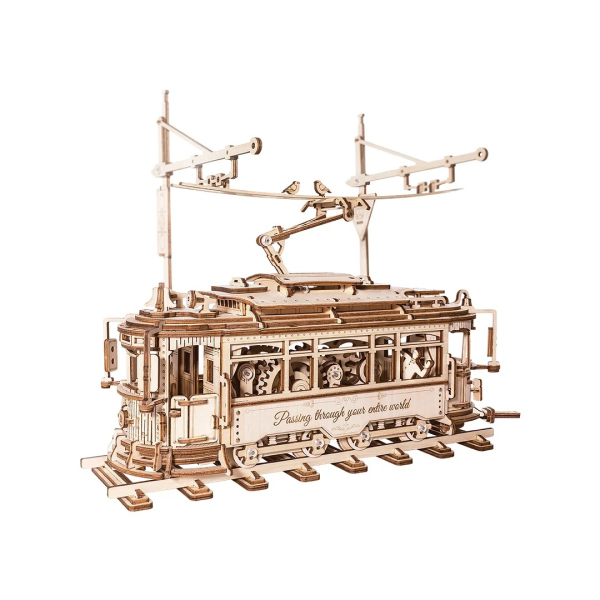 Levně RoboTime 3D dřevěné mechanické puzzle Tramvaj