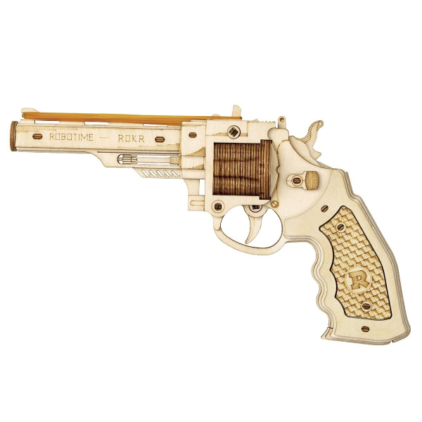 Levně RoboTime 3D dřevěné mechanické puzzle Revolver Corsac