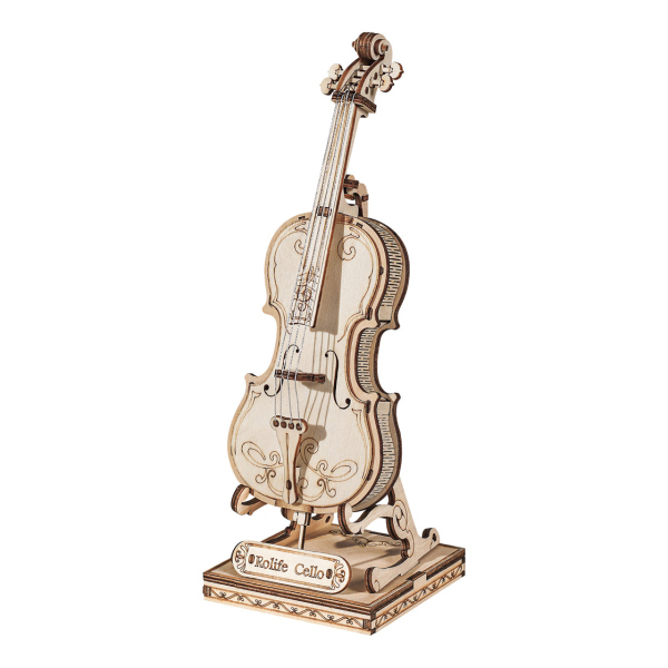 Levně RoboTime dřevěné 3D puzzle Violoncello