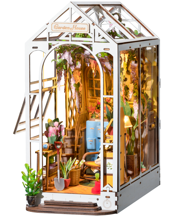 Levně RoboTime 3D skládačka Zarážka na knihy Garden House (dřevěná)