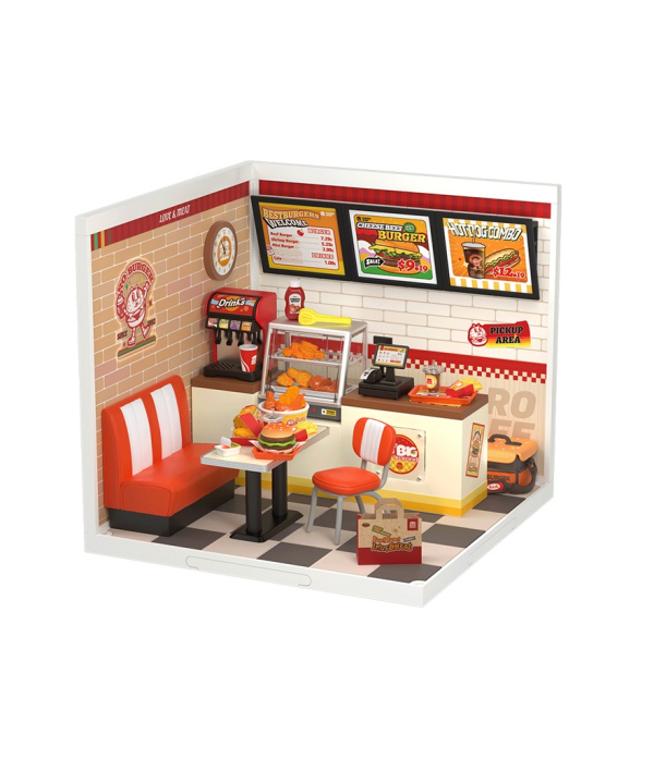 Levně RoboTime Miniatura domečku Restaurace Mňam, mňam burger