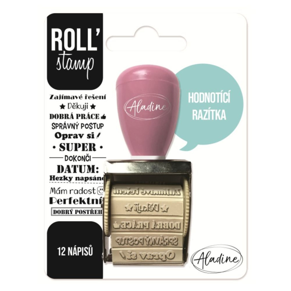 Levně Aladine Otočné razítko s nápisy Aladine Roll' Stamp - Hodnoticí razítka