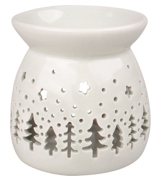 Levně Aromalampa zimní les porcelánová 10 x 9,5 x 10 cm
