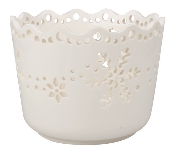 Levně Květináč s vánočním dekorem z porcelánu 14 x 10,5 x 14 cm