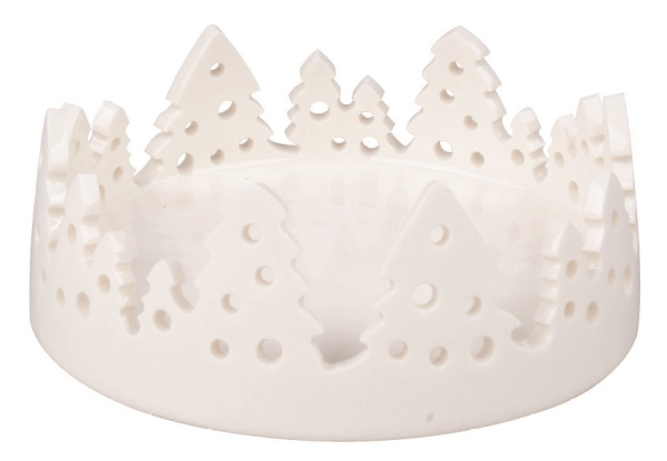 Levně Dekorace z porcelánu se stromečky 10,5 x 4 x 10,5 cm