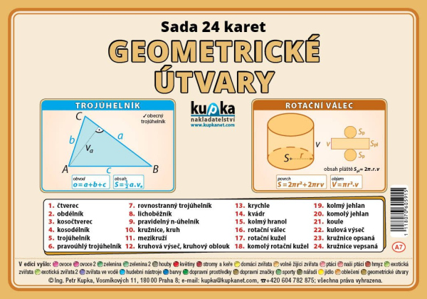 Levně Sada 24 karet - geometrické útvary