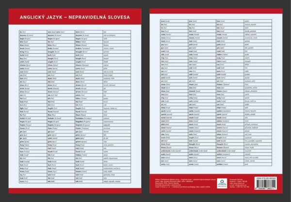 Levně Anglický jazyk - Přehled nepravidelných sloves - Přehledová tabulka učiva