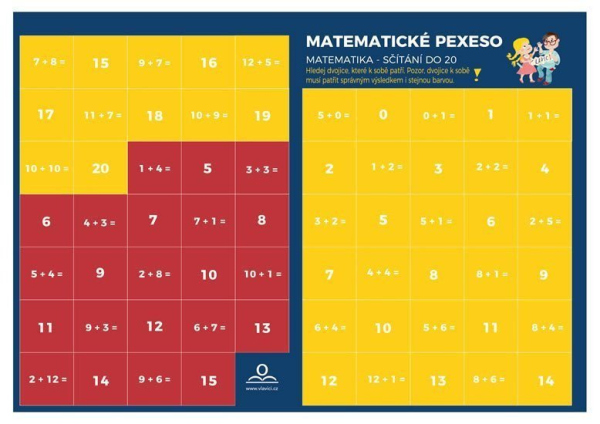 Levně Pexeso: Matematika - Sčítání v oboru do 20