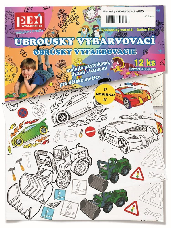 Levně Pexi Vybarvovací ubrousky - Auta