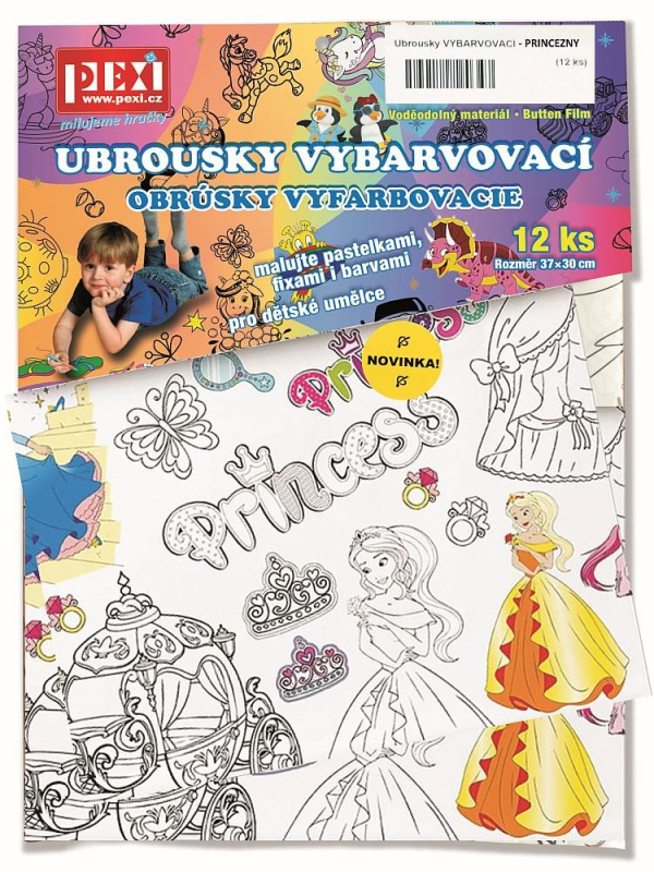 Levně Pexi Vybarvovací ubrousky - Princezny