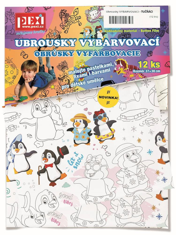 Levně Pexi Vybarvovací ubrousky - Tučňáci