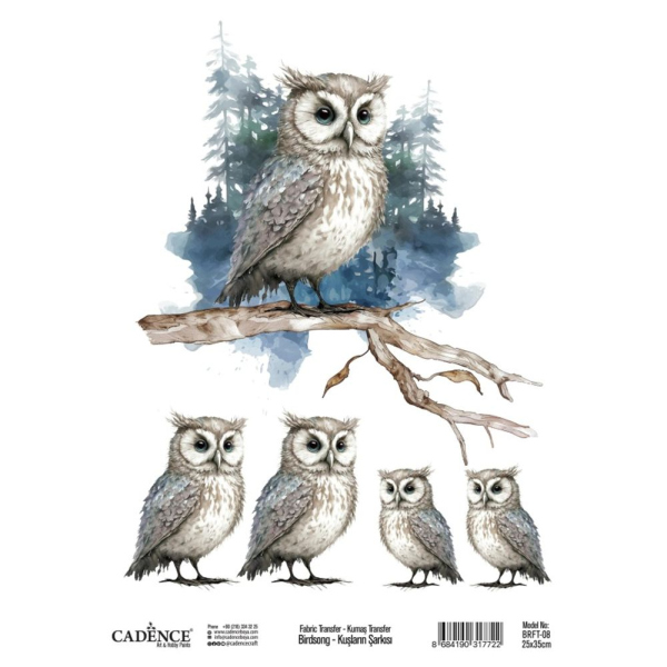 Cadence Transferový obrázek na textil Cadence, 25x35 cm - Sova