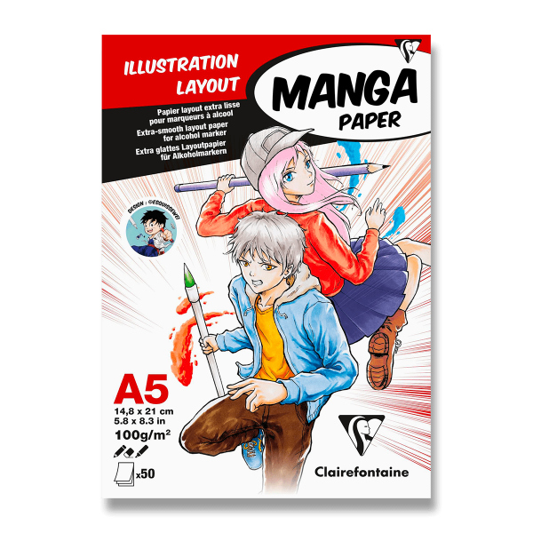 Blok Clairefontaine Manga Illustrations - A5, 50 listů, 100 g