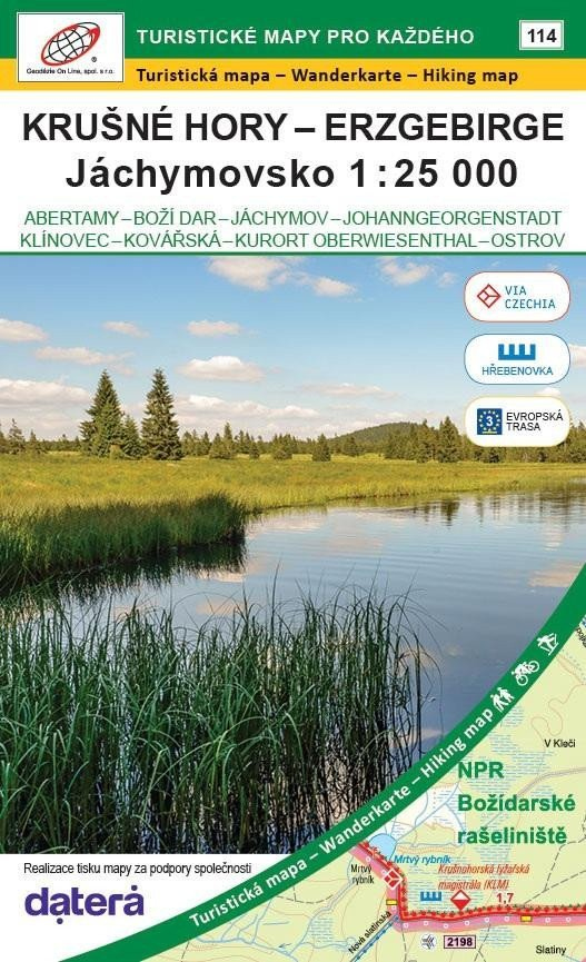 Levně Krušné hory - Erzgebirge, Jáchymovsko 1:25 000 (Abertamy, Boží Dar, Jáchymov, Johanngeorgenstat, Klínovec, Kovářská, Kurort Oberwiesenthal, Ostrov) / 114 Turistické mapy pro každého