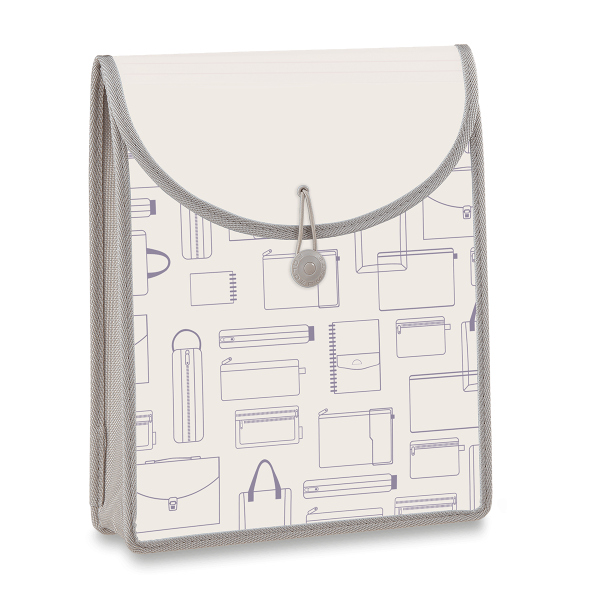 Aktovka Foldermate Vintage, A4, vrchní plnění - šedá