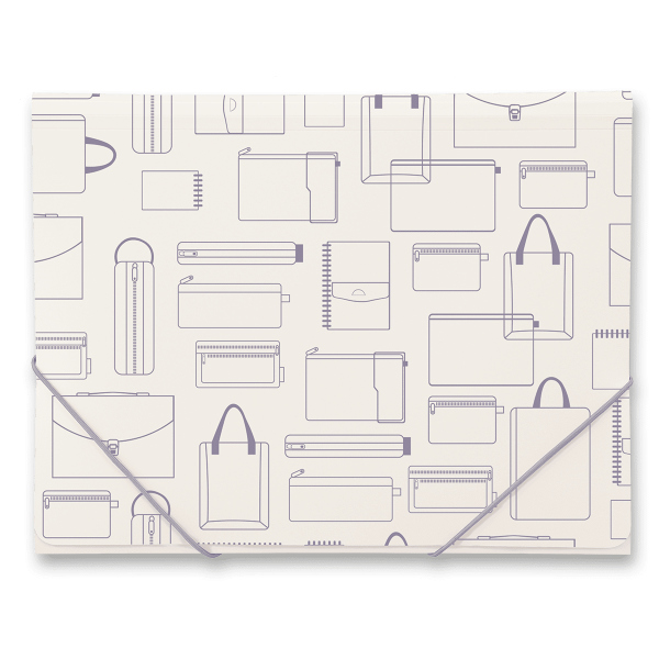 Tříchlopňové desky s gumou Foldermate Vintage A4 - šedá