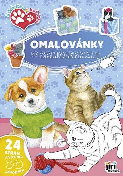 Levně Štěňátka a koťátka - Omalovánky A4 se samolepkami