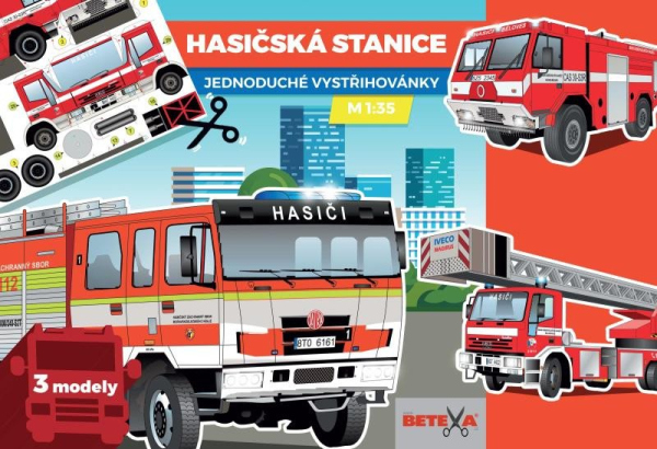 Hasičská stanice - Jednoduchá vystřihovánka