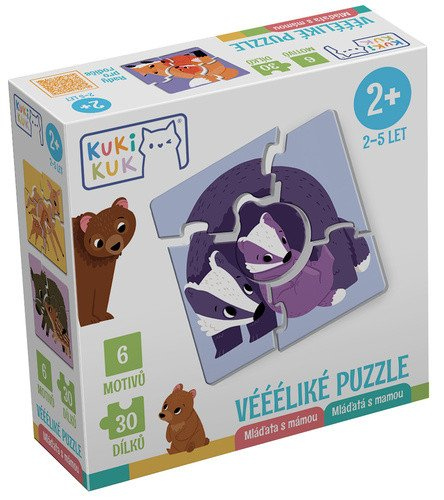 KukiKuk Véééliké puzzle Mláďata s mámou