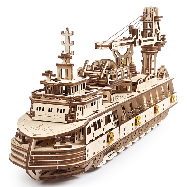 Levně Ugears 3D dřevěné mechanické puzzle Výzkumná loď