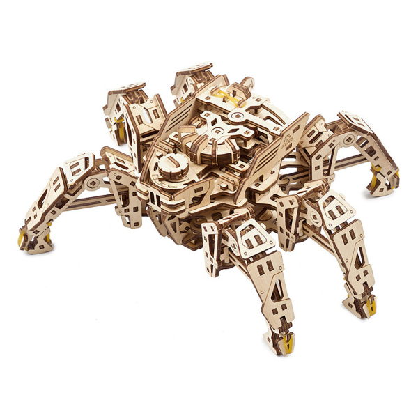 Levně Ugears 3D dřevěné mechanické puzzle Šestinohý průzkumník (hexapod)