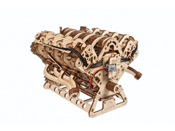Levně Ugears 3D dřevěné mechanické puzzle Motor V8