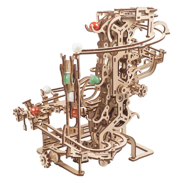 Levně Ugears 3D dřevěné mechanické puzzle Kuličková dráha řetězová