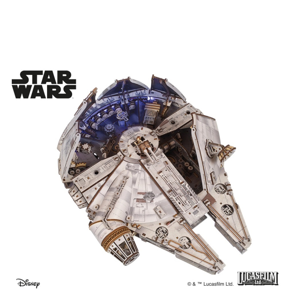 Levně Ugears 3D dřevěná mechanická skládačka Star Wars Millennium Falcon