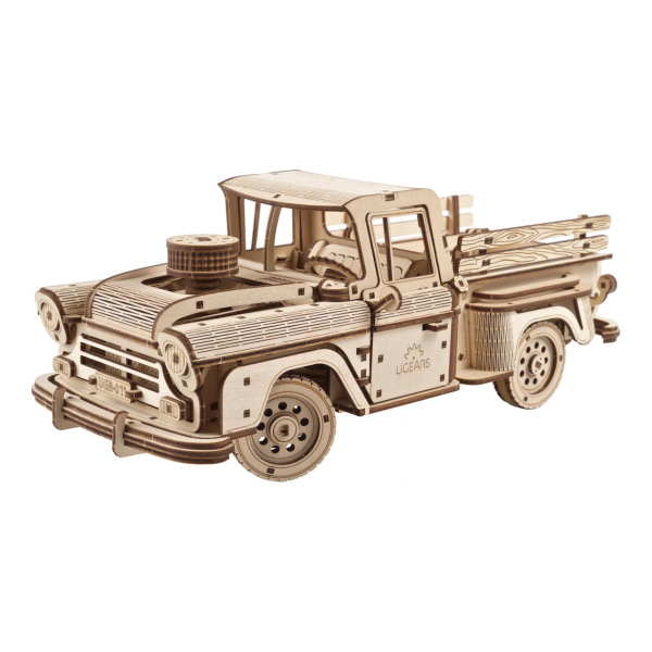 Levně Ugears 3D dřevěné mechanické puzzle Americký náklaďák (pick-up)