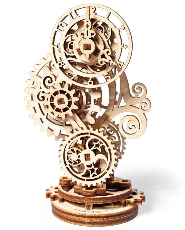 Levně Ugears 3D dřevěné mechanické puzzle Steampunkové hodiny