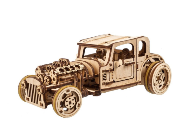 Levně Ugears 3D dřevěné mechanické puzzle The Hot Rod Furious
