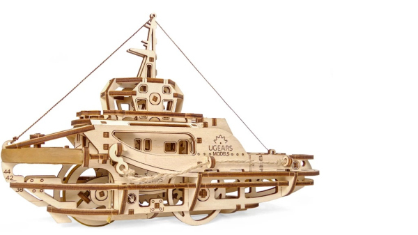 Levně Ugears 3D dřevěné mechanické puzzle Remorkér