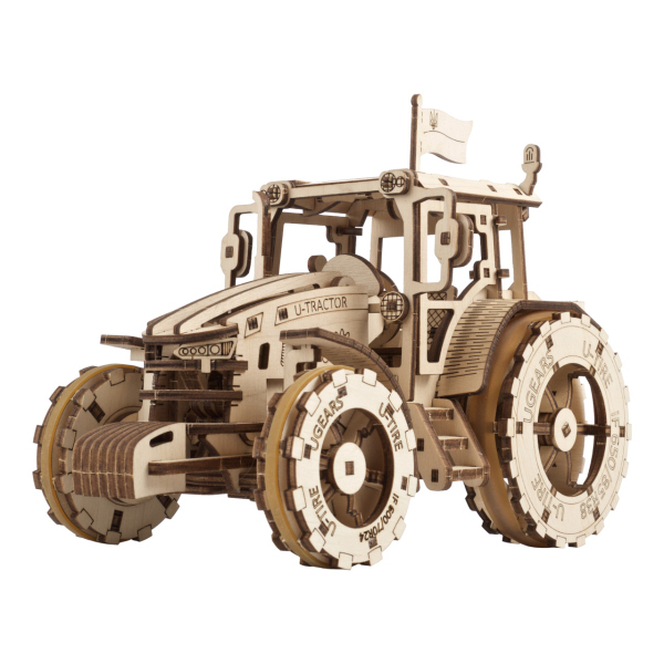 Levně Ugears 3D dřevěné mechanické puzzle Traktor Wins