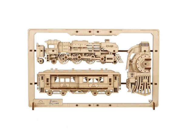 Levně Ugears 2,5D dřevěné mechanické puzzle Steam Express