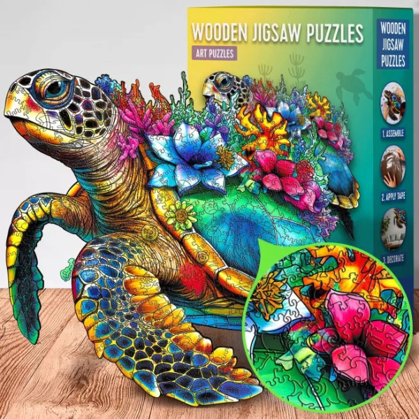 Levně EscapeWelt Dřevěné puzzle Želva 300 dílků