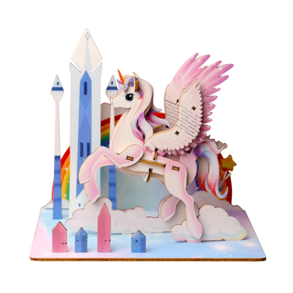 Levně EscapeWelt 3D dřevěné puzzle Jednorožec