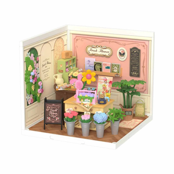 Levně RoboTime 3D dřevěná skládačka Miniatura domečku Květinářství Fresh Flower