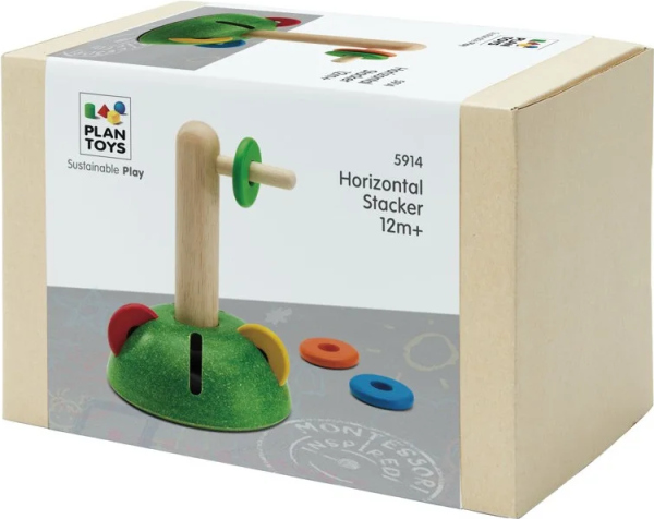 Levně PlanToys Navlékání kroužků - horizontální