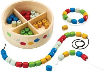 Levně PlanToys Navlékání korálků v boxu