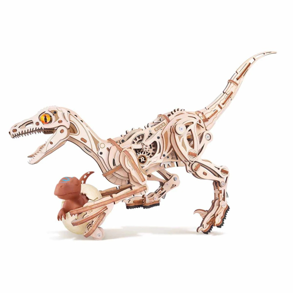 Levně RoboTime 3D dřevěná mechanická skládačka Velociraptor