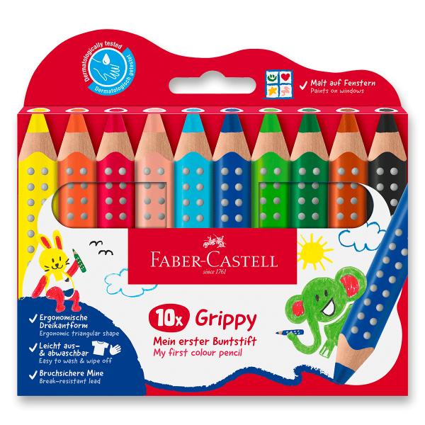 Levně Pastelka Faber-Castell Grippy - 10 barev