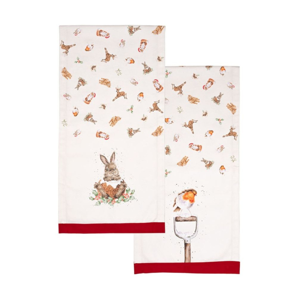 Levně Wrendale Designs Běhoun na stůl Wrendale Designs Winter Woodland - Vánoční zvířátka