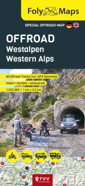 FolyMaps OFFROAD Western Alps 1:250,000, Special map with over 60 off-road tracks